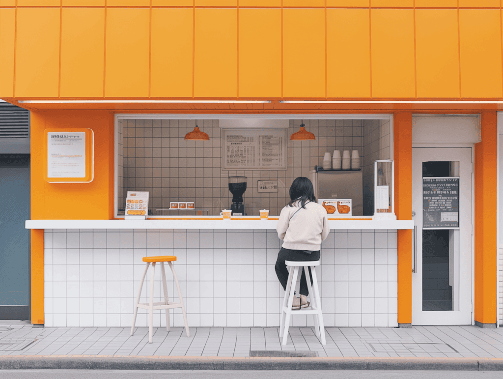 modern japanese street food stall